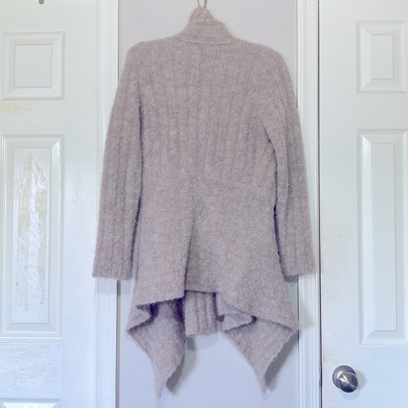 Classic Alpaca Clothing Tan-Beige Open Front Draped Cardigan Wool Lagenlook M - Picture 3 of 17